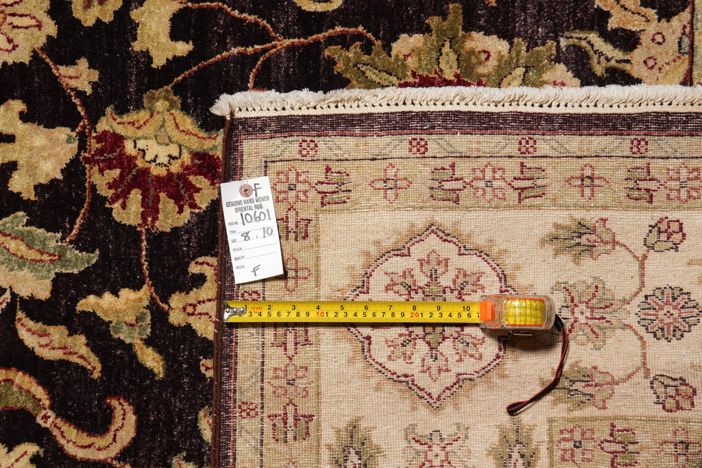 8 x 10 Dark Brown Black Chobi Peshawar Rug #PIX-10601
