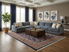 Load image into Gallery viewer, 7.3 x 9.8 Navy Blue Fine Persian Sarouk Rug #B-72319