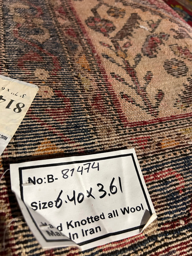 3.7 x 6.4 Persian Hamadan Rug Tribal Handmade Wool #81474