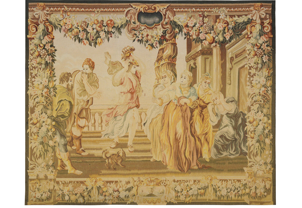 5 x 6 Pictorial Handmade Tapestry Reproduction of 17 Th French Area Rug