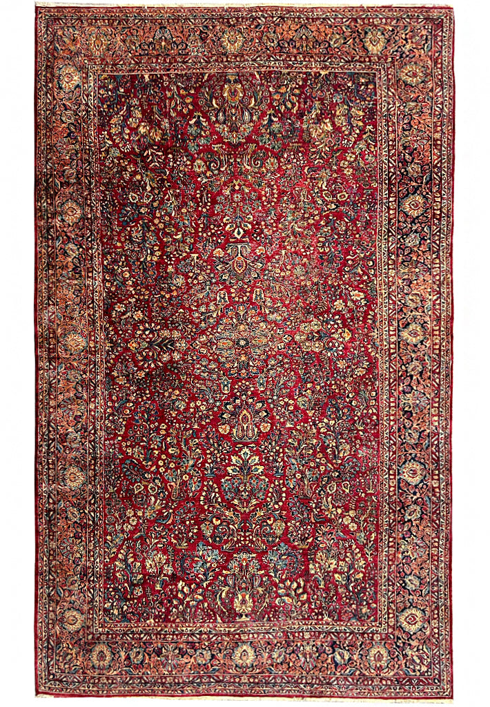 10.1 x 17.6 AUTHENTIC ANTIQUE PERSIAN SAROUK Large RUG 1930's #F-6908