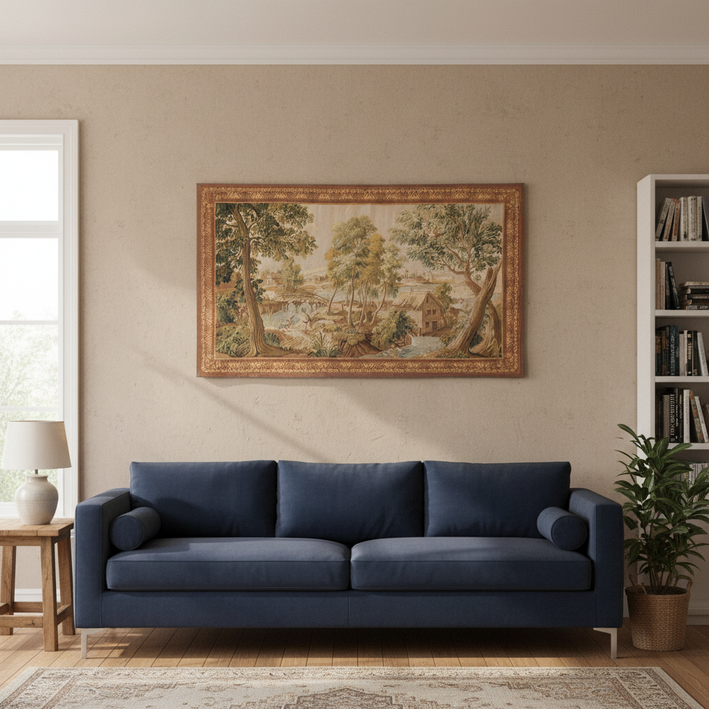 4.4 x 7 FALL SCENERY Hanging Tapestry HANDMADE Fall Colors #F-3033