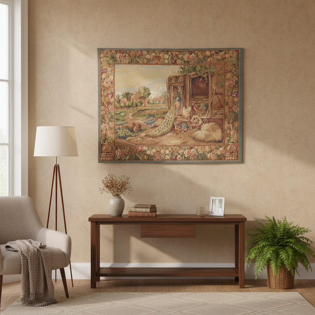 3 x 4 Peacock handmade Tapestry Hanging Rug #F-3034