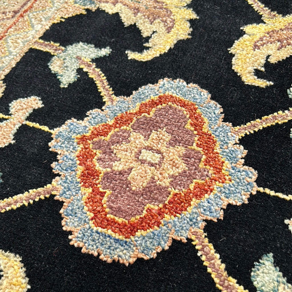 10 x 14 Quality Handmade Black Vegetable Dyed Handmade Wool Rug 17308