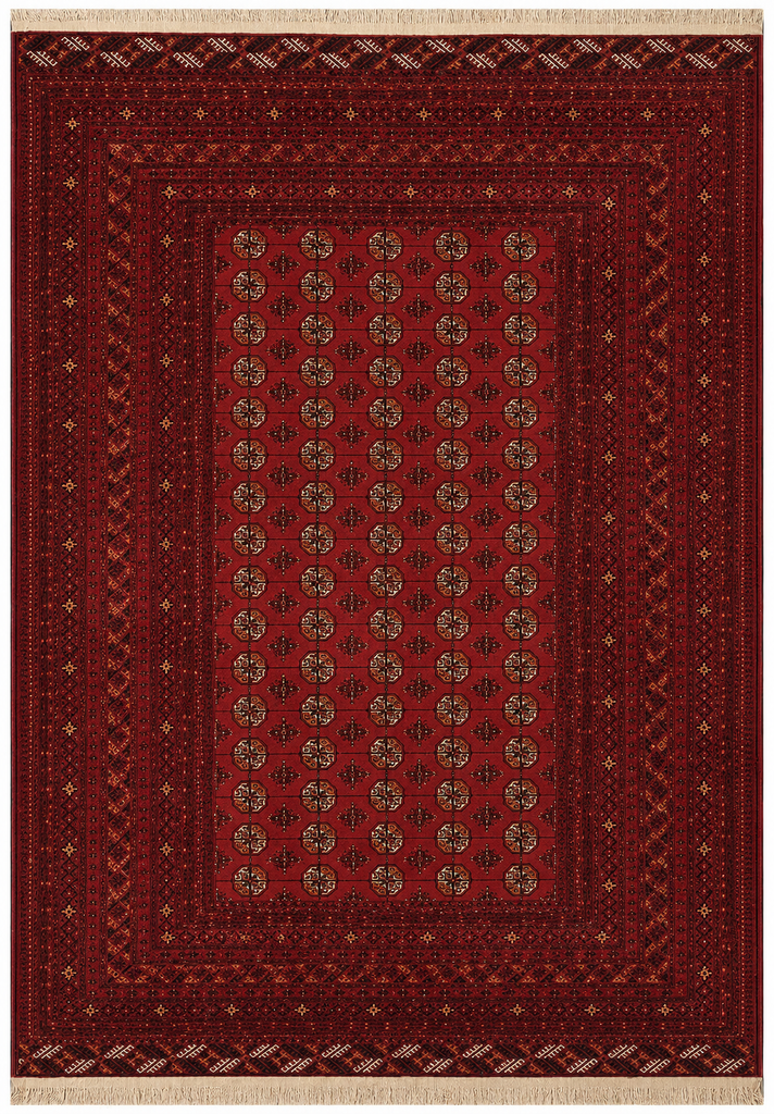 8 x 11 Red Bokhara Hand Woven Wool Rug Tribal Gul Oriental Area Carpet PIX-23294
