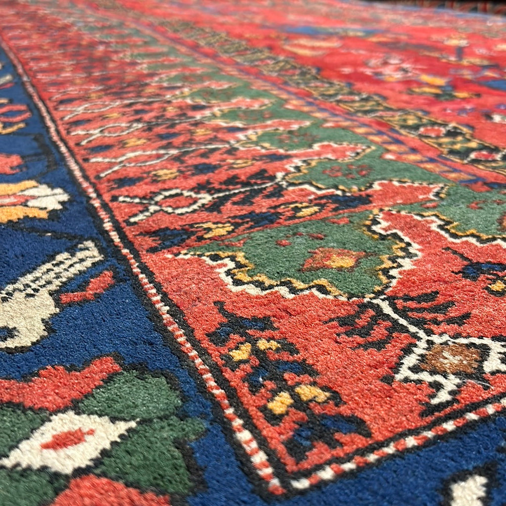 4.8 x 7.7 Red Semi Antique Russian Kazak Runner 73226