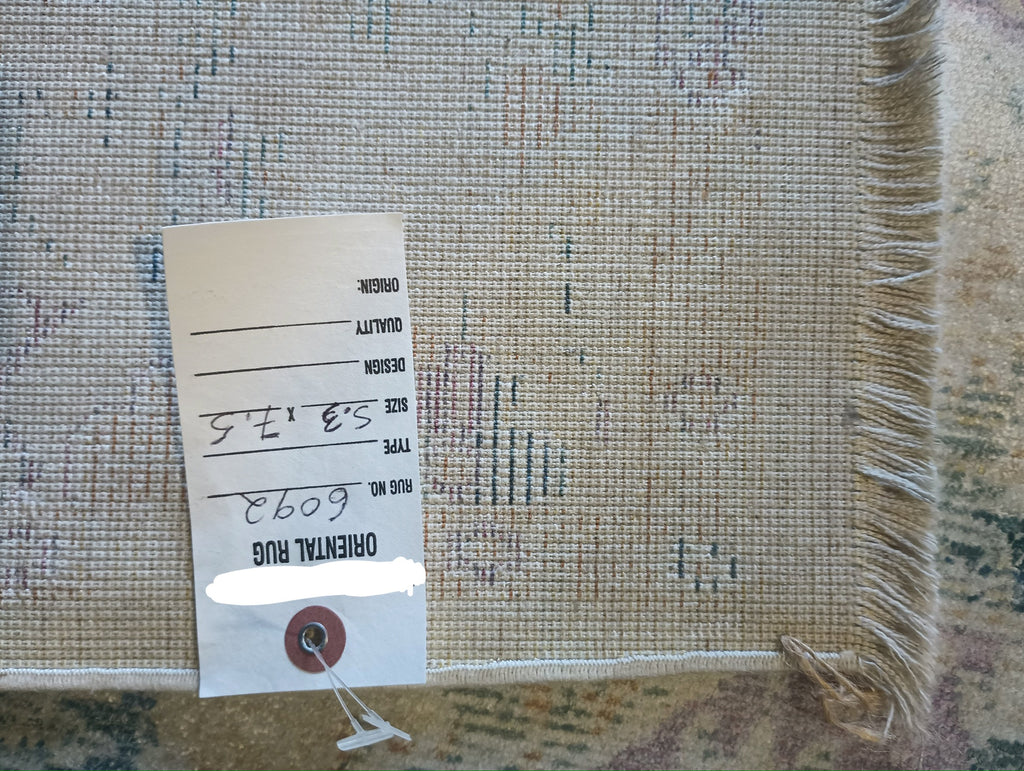 5' x 7' New Turkish Made Oushak rug Pale Light BLue  #F-6092