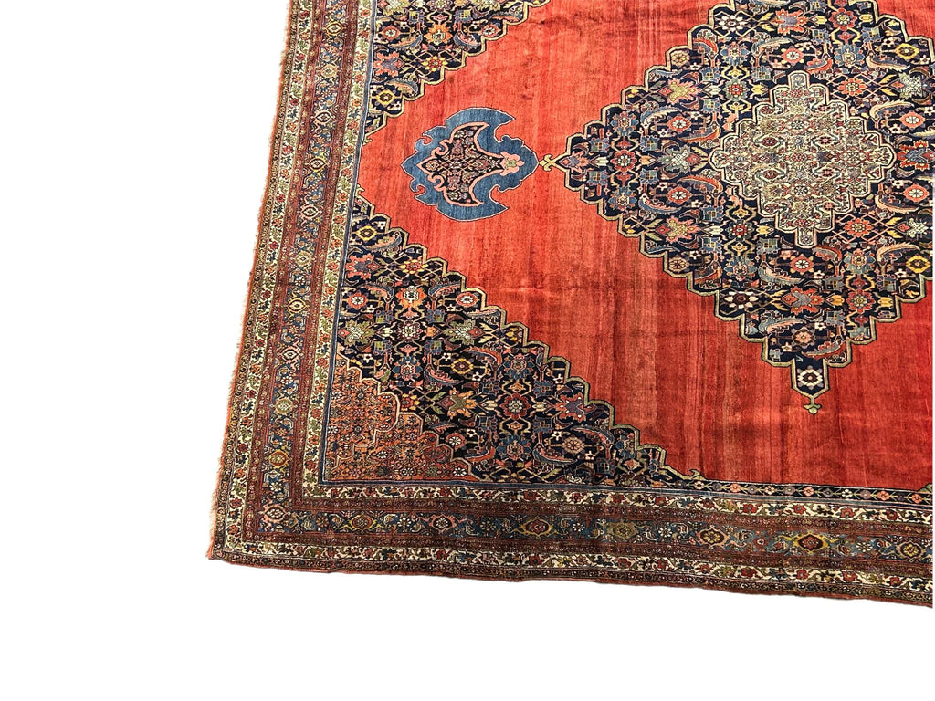 14.9 x 18.6 1900's Unusual ANTIQUE Large Handmade Persian BIJAR Rug Pix-330