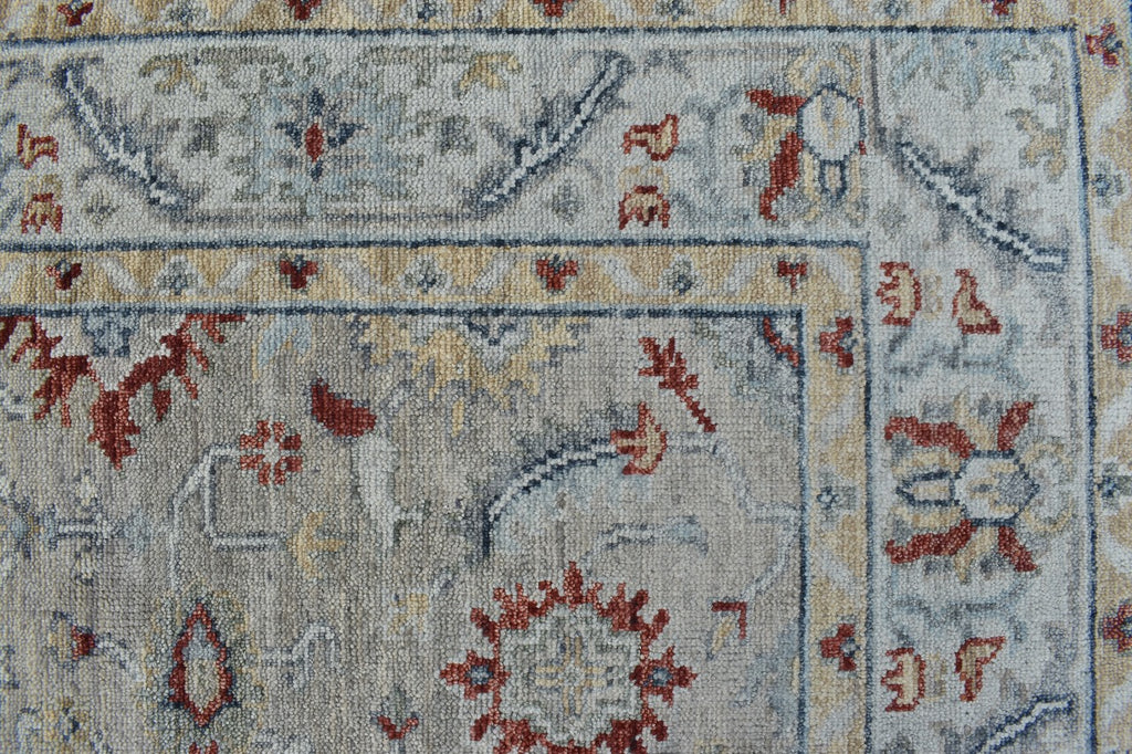 8x10 Gray Oushak Zigler New Handmade Wool Rug, featuring intricate patterns and luxurious texture, perfect for adding elegance and warmth to any modern or traditional interior.