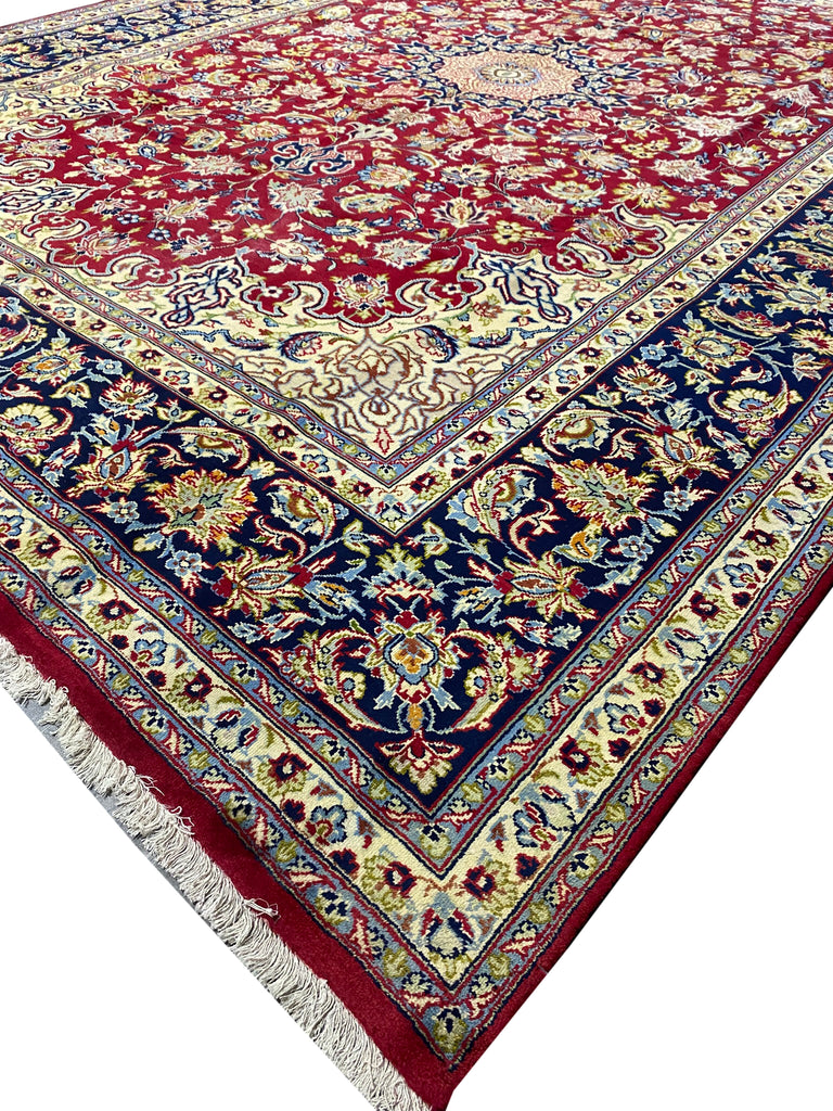 9.5 x 12.8 Nice Persian Esfahan Najafabad Wool Pre-Owned Rug Sale #F-6973