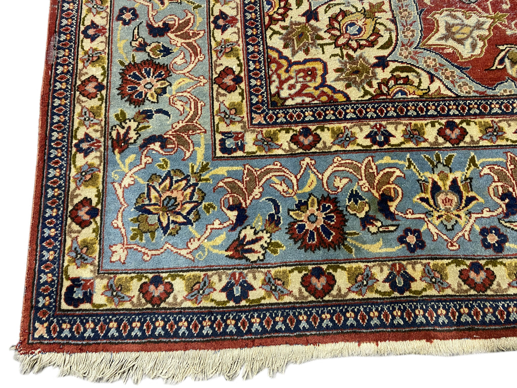 7 x 10 Semi-Antique Persian Tabriz Wool Rug 1970's #F-6397