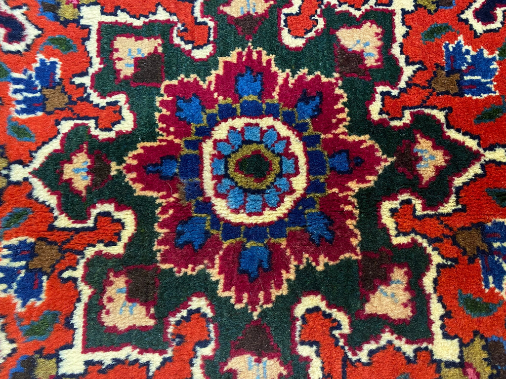 9.8 x 10.3 Square Persian Rug Signed Traditional Burgundy Blue #F-6974
