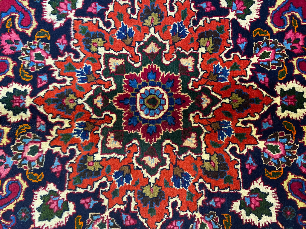 9.8 x 10.3 Square Persian Rug Signed Traditional Burgundy Blue #F-6974