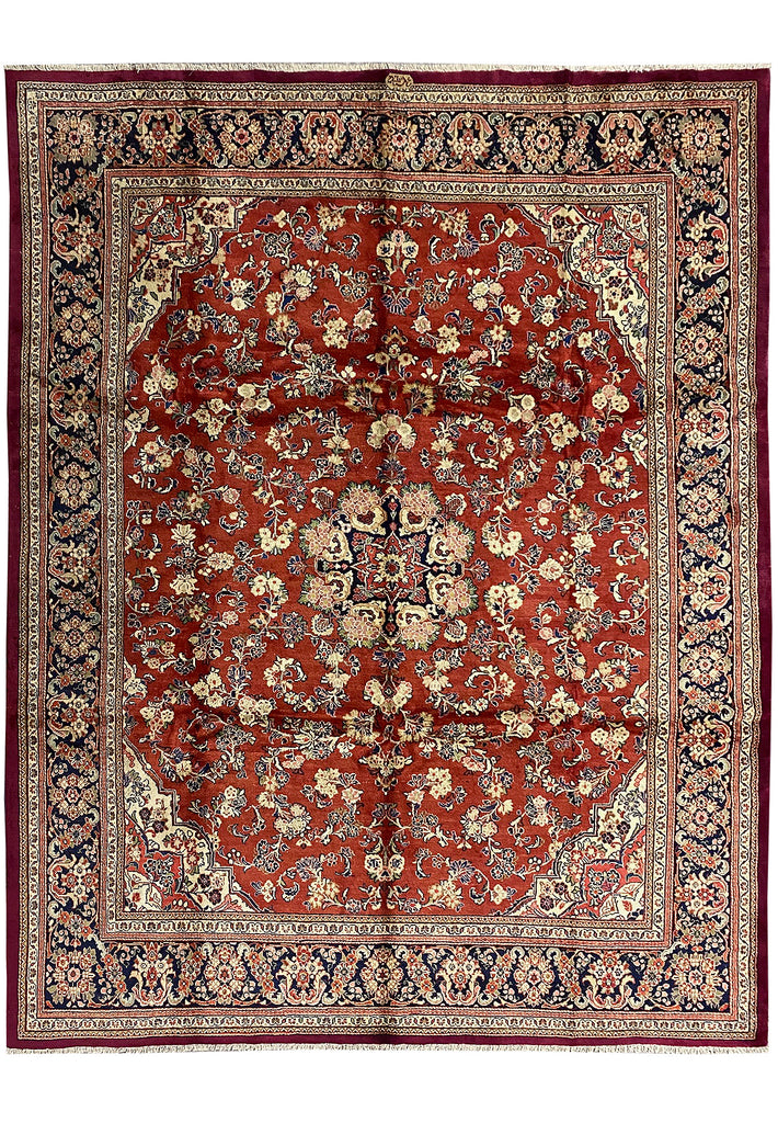 10.6 x 14 Iran Vintage Traditional Pre Owned Old Persian Rug