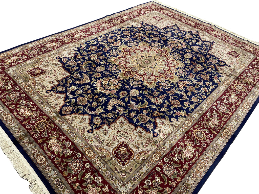 9.2 x 12.3 Fine Quality Handmade Rug Wool and Silk Sino Tabriz #F-6401