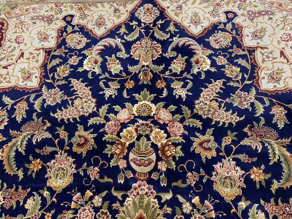 9.2 x 12.3 Fine Quality Handmade Rug Wool and Silk Sino Tabriz #F-6401