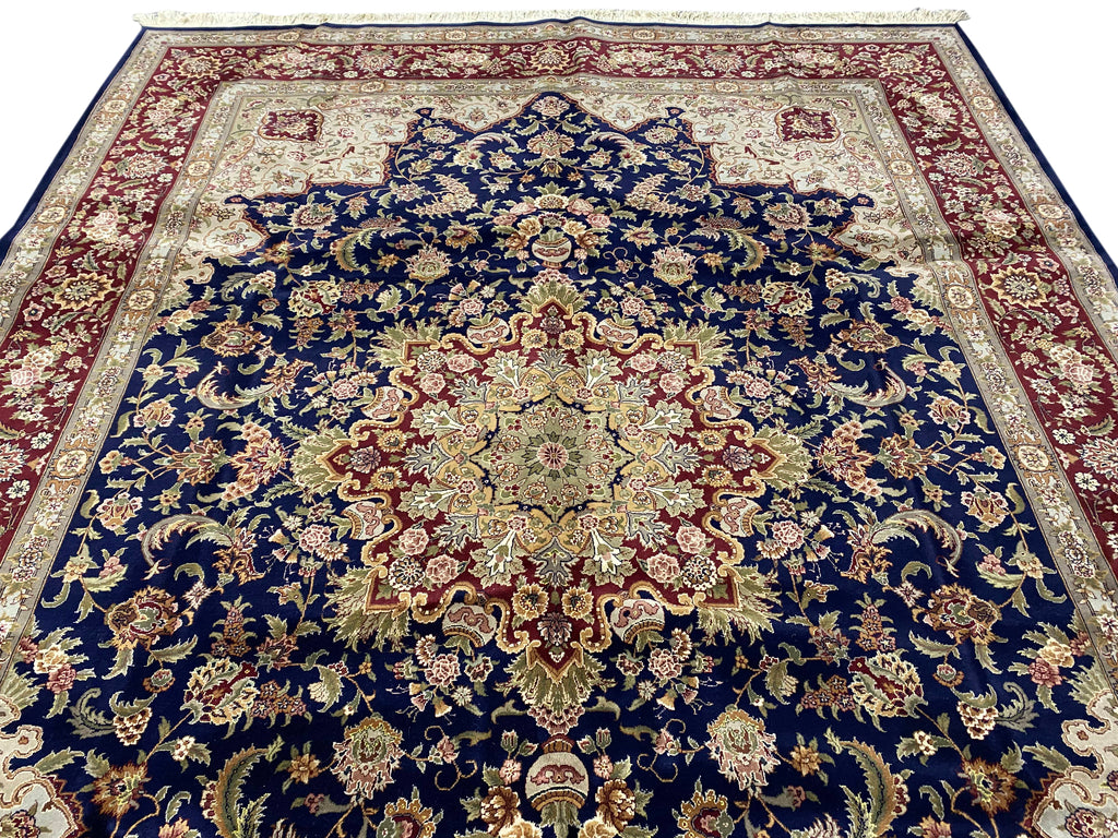 9.2 x 12.3 Fine Quality Handmade Rug Wool and Silk Sino Tabriz #F-6401