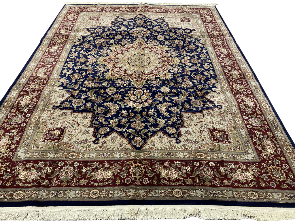 9.2 x 12.3 Fine Quality Handmade Rug Wool and Silk Sino Tabriz #F-6401