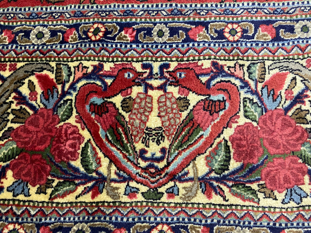 10 x 13.8 Exotic Quality Persian Bijar Rug Animal Hunting Pattern #F-6979