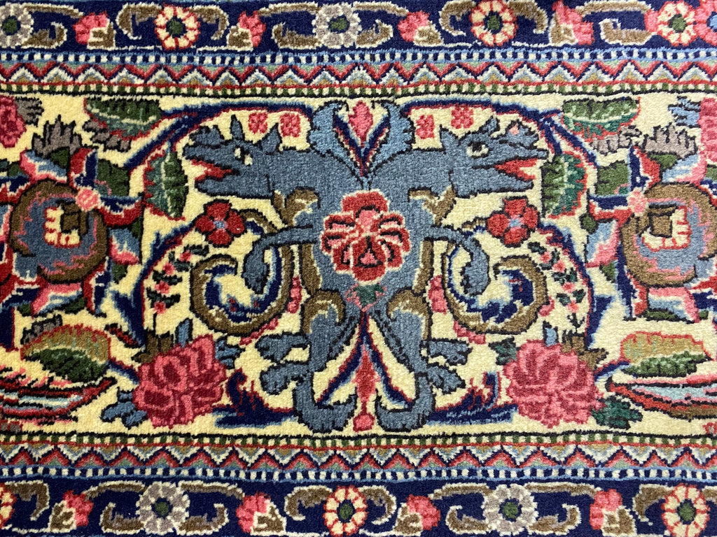 10 x 13.8 Exotic Quality Persian Bijar Rug Animal Hunting Pattern #F-6979