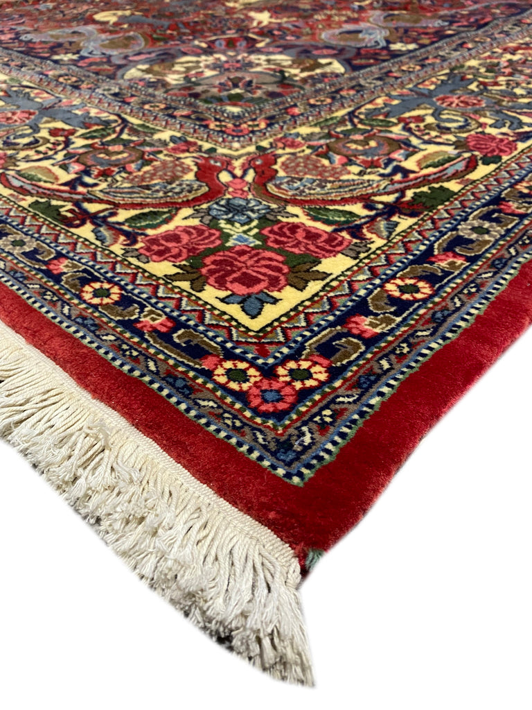 10 x 13.8 Exotic Quality Persian Bijar Rug Animal Hunting Pattern #F-6979