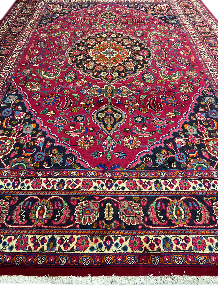 9 x 13 Traditional Persian Mashad Rug Iran