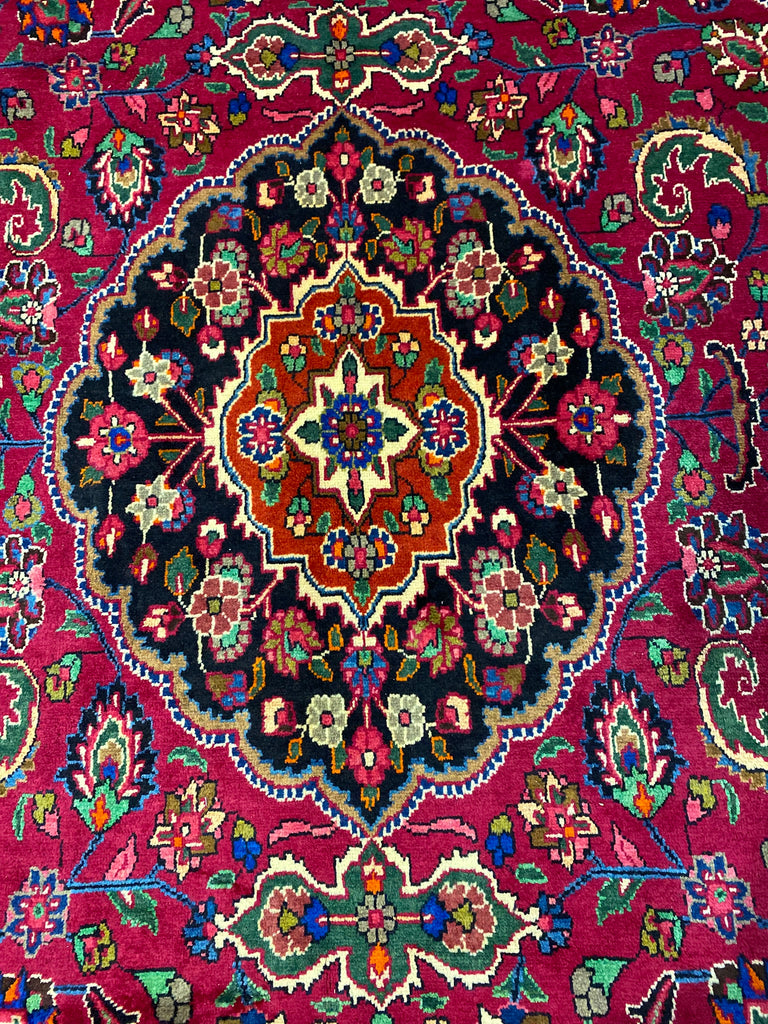 9 x 13 Traditional Persian Mashad Rug Iran #F-6982