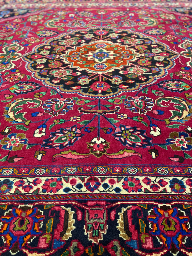 9 x 13 Traditional Persian Mashad Rug Iran #F-6982