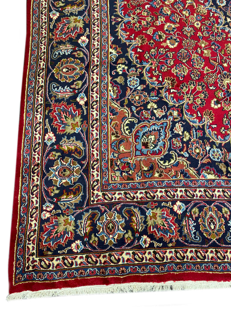 9 x 10.9 Traditional Iran Persian Mashad Rug #F-6984