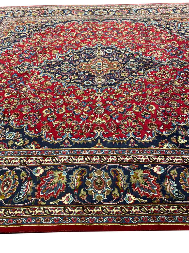 9 x 10.9 Traditional Iran Persian Mashad Rug #F-6984