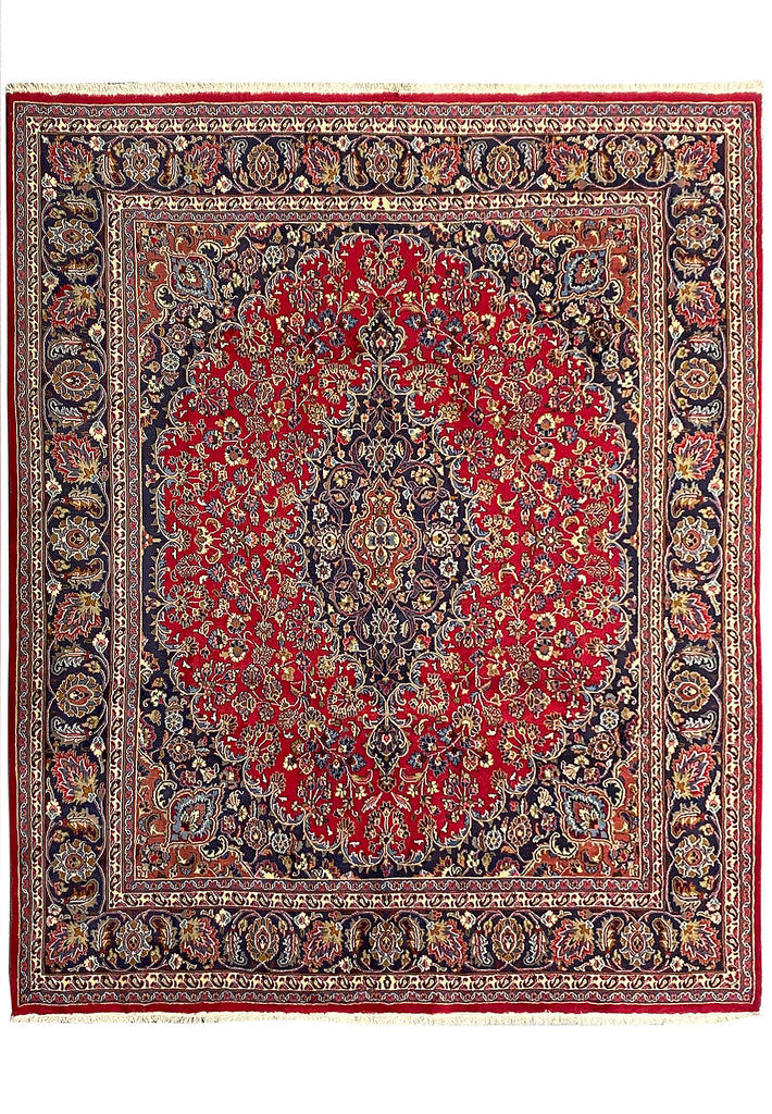 9 x 10.9 Traditional Iran Persian Mashad Rug 