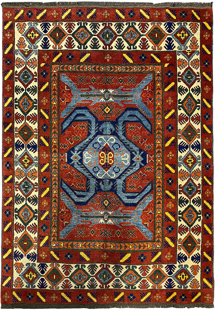 5.2 x 6.5 Center Medallion Russian Kazak Rug 9218