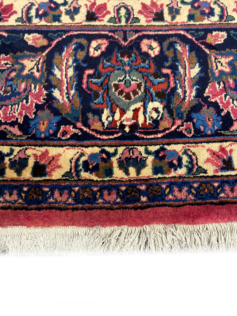 9.3 x 13.4 Signed Persian Pre Owned Mashad Rug 1980's #F-6987