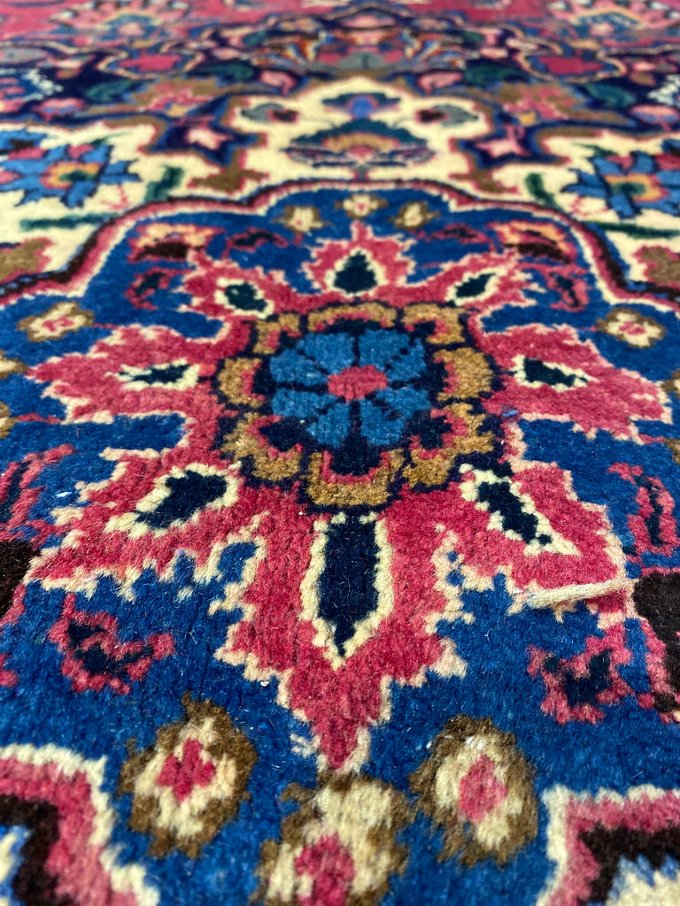 9.3 x 13.4 Signed Persian Pre Owned Mashad Rug 1980's #F-6987