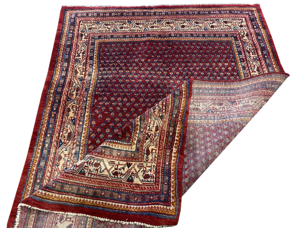 5.4 x 7.8 Red Semi Antique Persian Mir Rug 72621