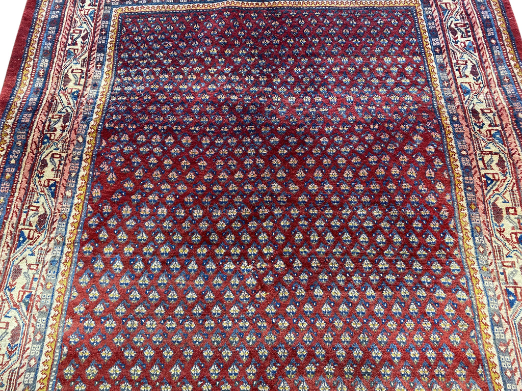 5.4 x 7.8 Red Semi Antique Persian Mir Rug 72621