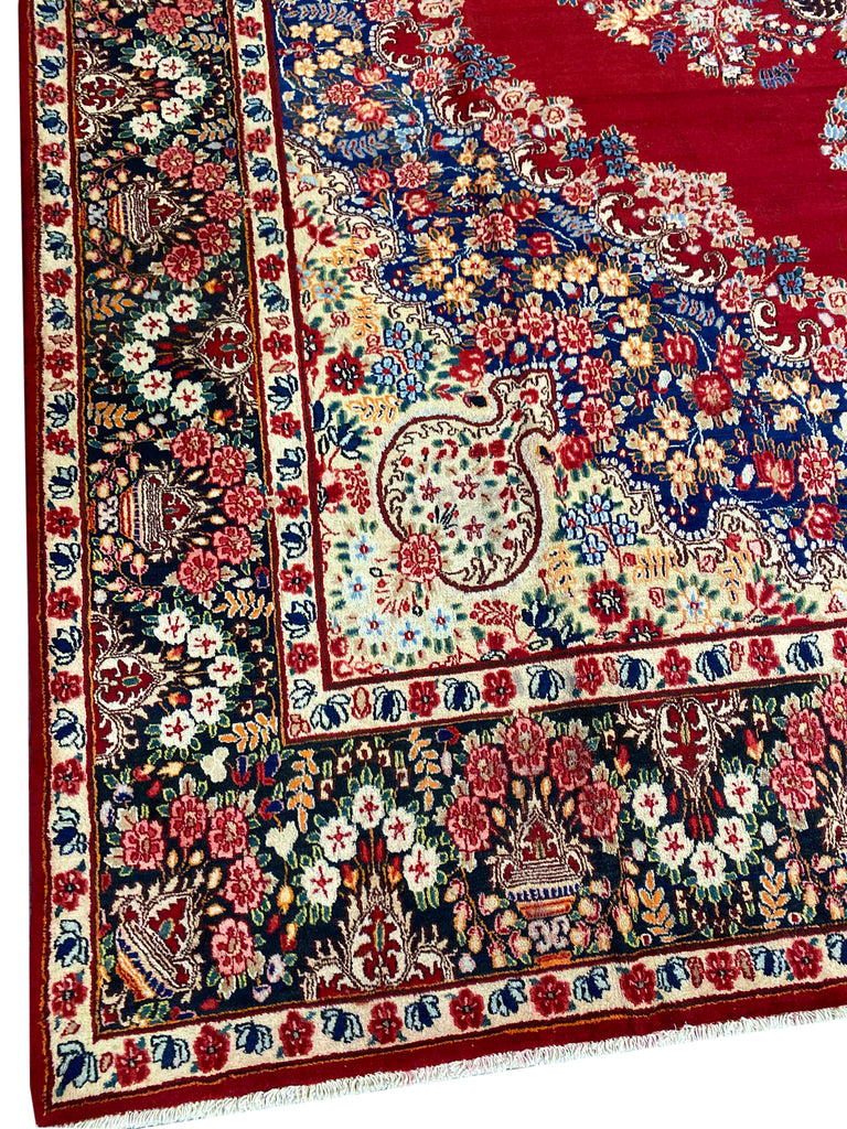 10 x 13 Persian Kerman Rug 1980's Open Field #F-6988