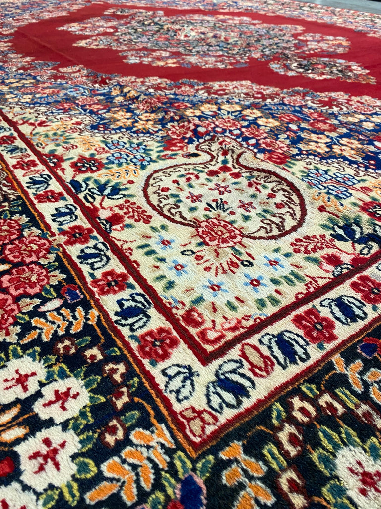 10 x 13 Persian Kerman Rug 1980's Open Field #F-6988