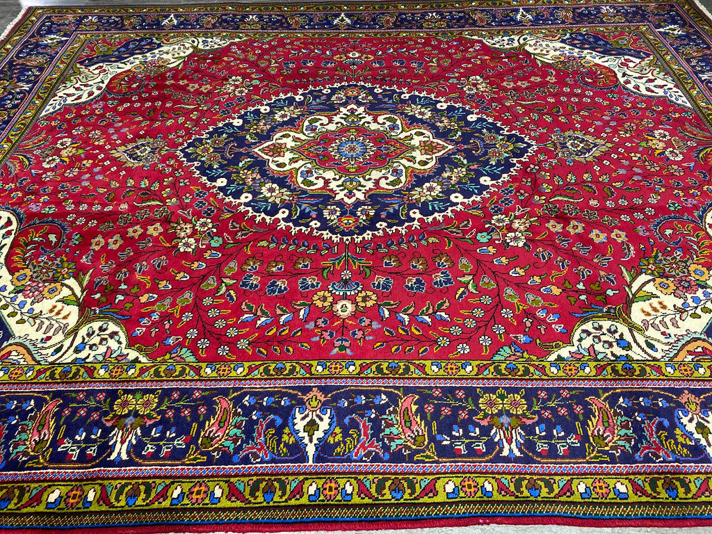 9.9 x 13 Pre-Owned Persian Wool Tabriz Rug #F-6989