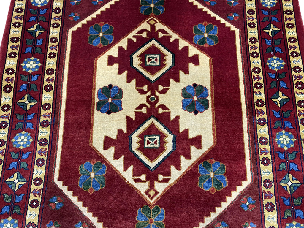 4 x 4.7 Handmade Square Kazak Rug #PIX-6996