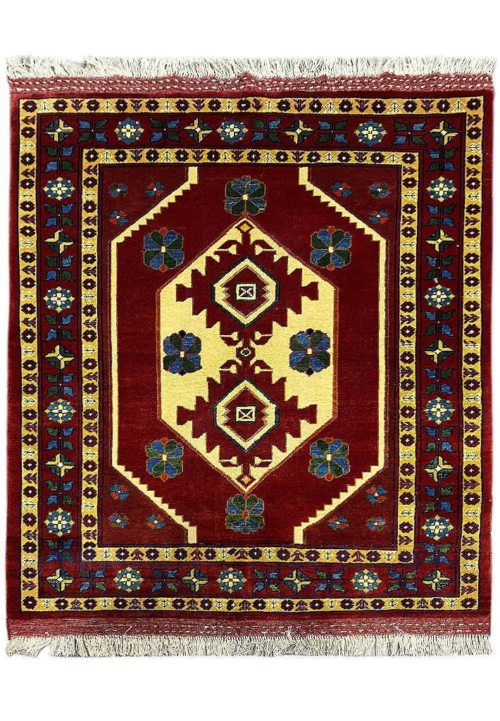4 x 4.7 Handmade Square Kazak Rug #PIX-6996