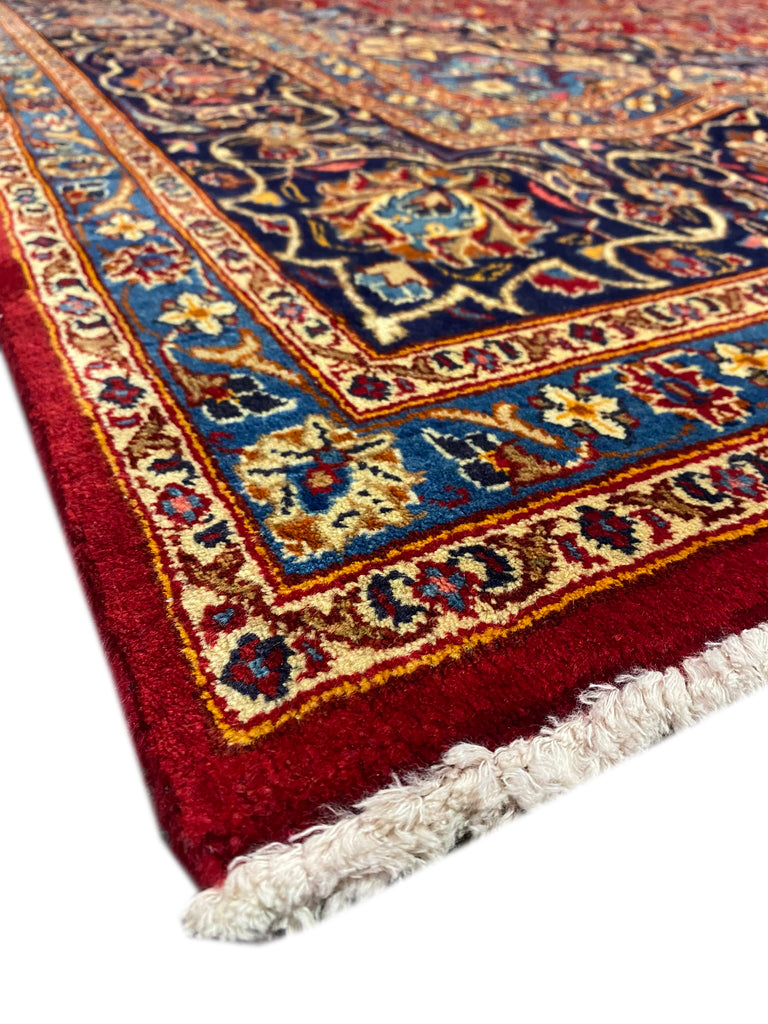 8 x 11.8 Genuine Persian Kashan Rug Classic Red Blue Traditional #F-6990