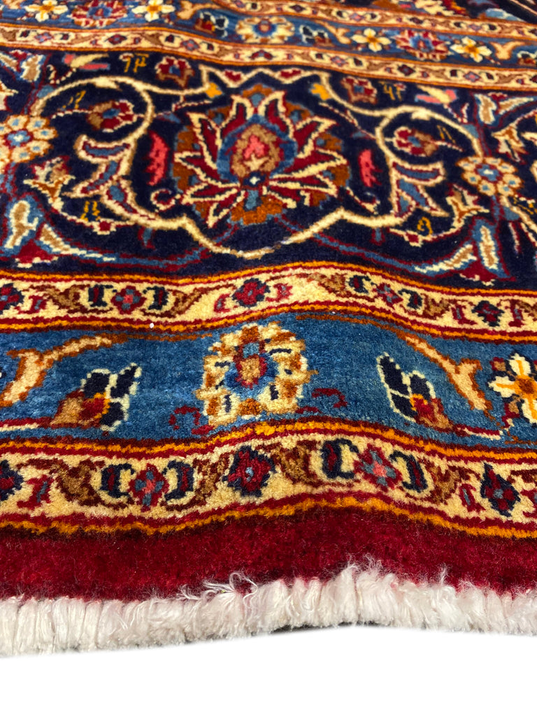 8 x 11.8 Genuine Persian Kashan Rug Classic Red Blue Traditional #F-6990