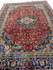 Load image into Gallery viewer, 8 x 11.8 Genuine Persian Kashan Rug Classic Red Blue Traditional