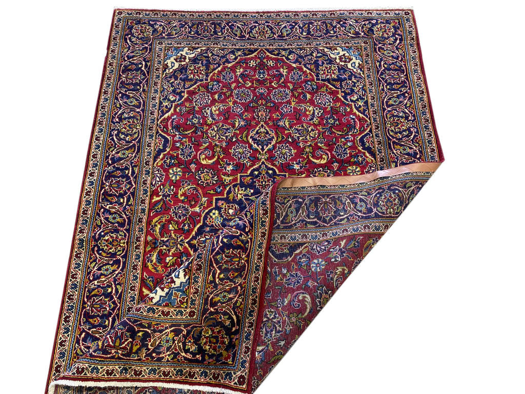 5 x 8 Semi-Antique Persian Kashan Rug 74510