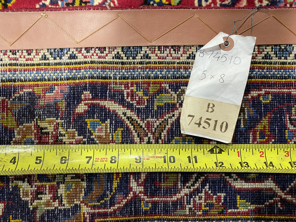 5 x 8 Semi-Antique Persian Kashan Rug 74510