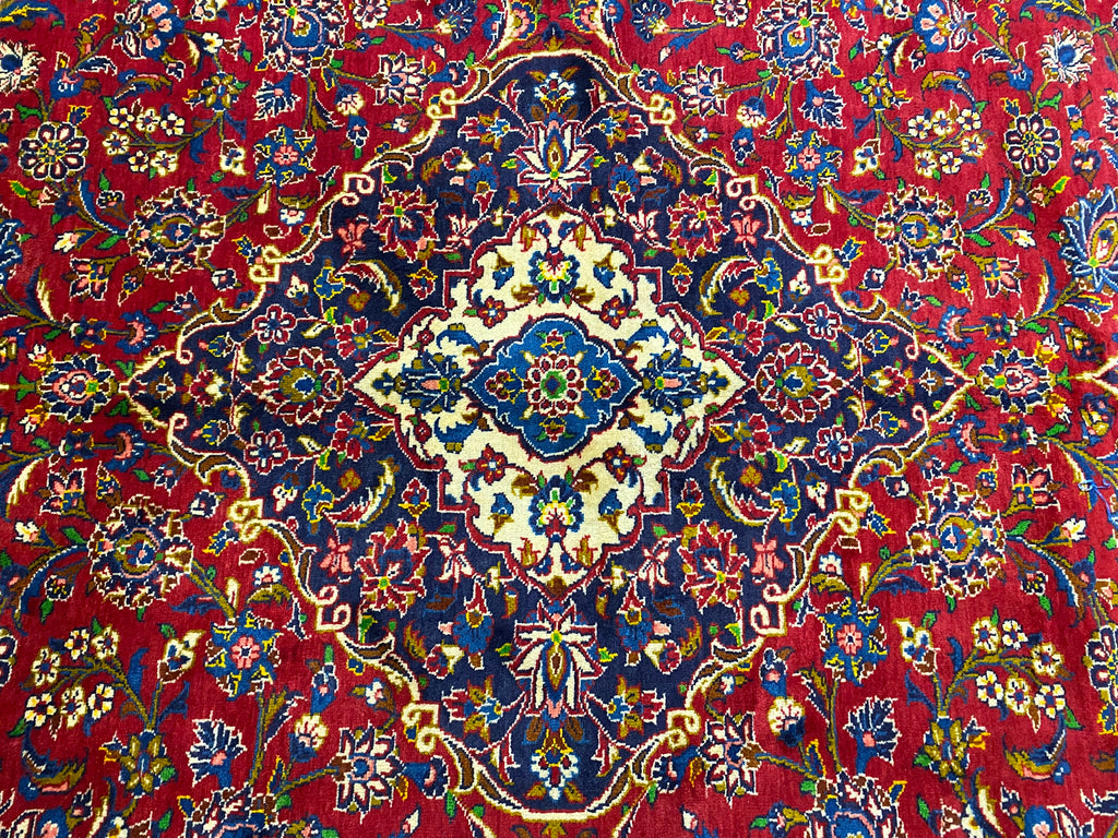 9.8 x 13.2 Red Handmade Craftsmanship Persian Kashan Rug 7007