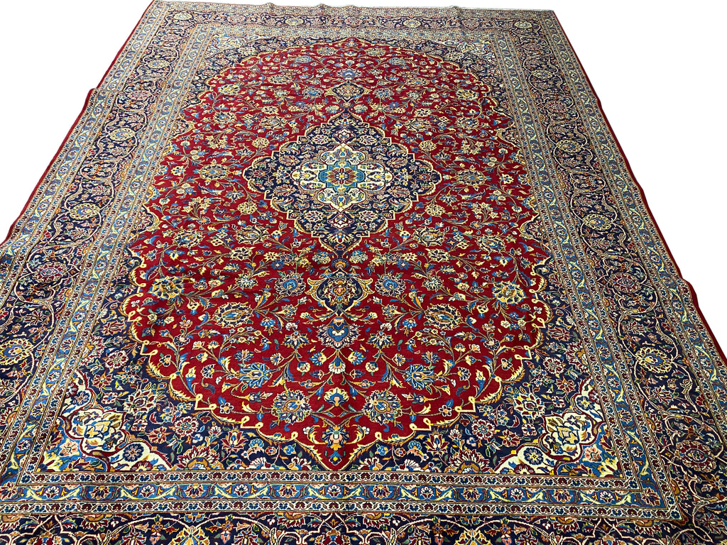 10 x 13.7 Authentic Quality Persian Kashan Rug #F-6996
