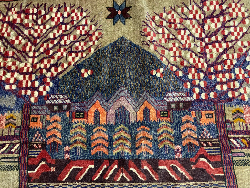 6.2 x 8.8 Pictorial Persian Rug 15197