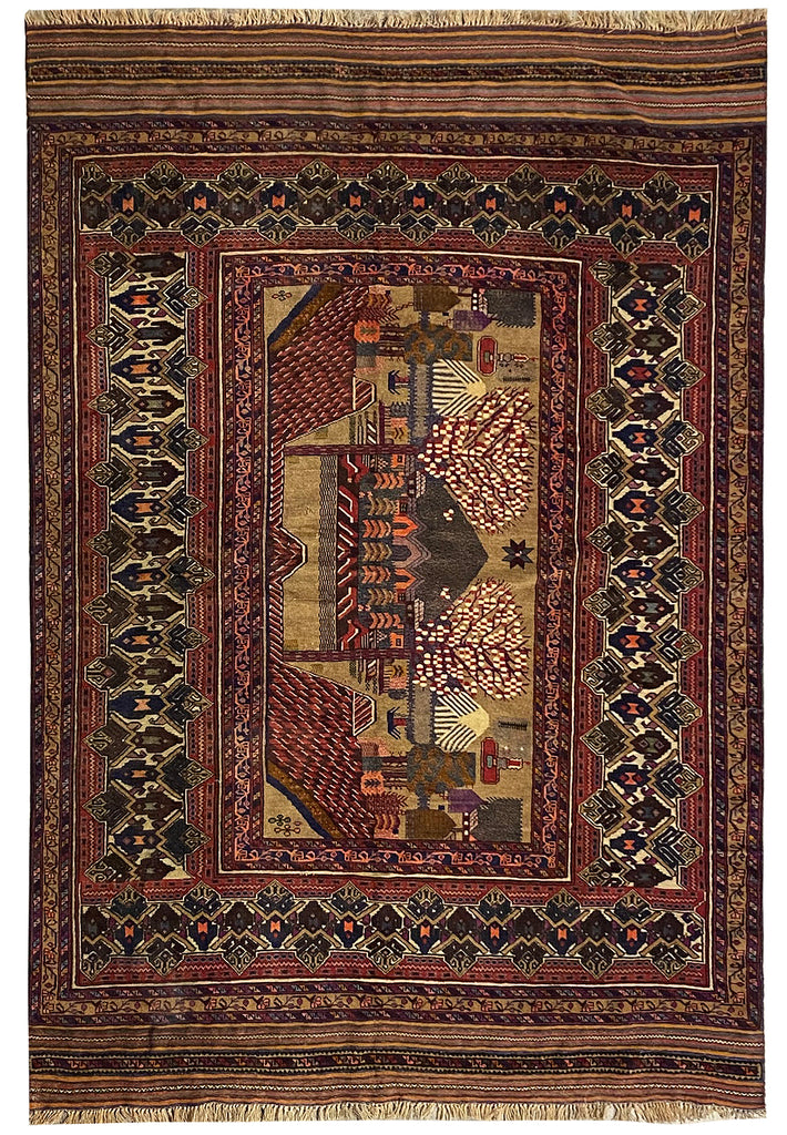 6.2 x 8.8 Pictorial Persian Rug 15197